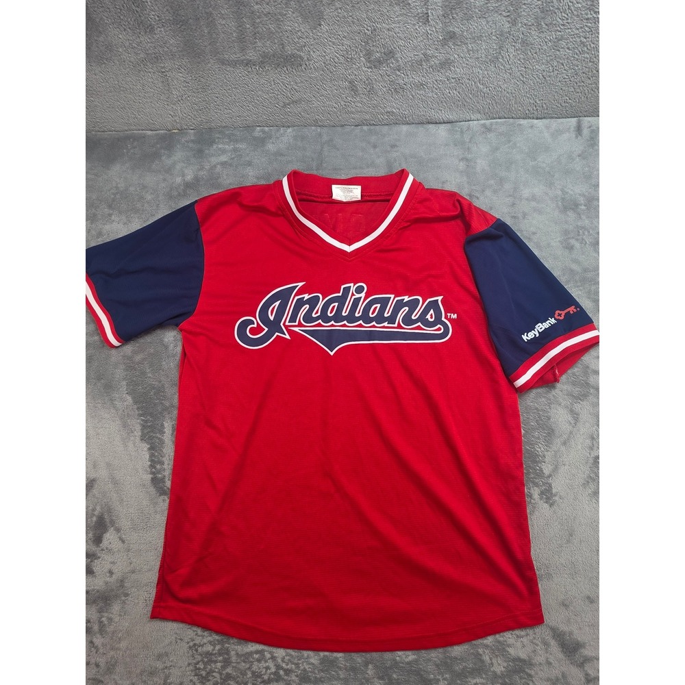 Match-Up Cleveland Indians Mr. Smile #12 Francisco Lindor Jersey Mens XL Red